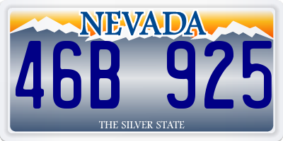 NV license plate 46B925
