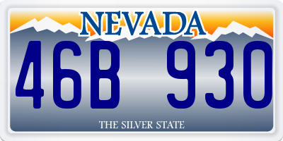 NV license plate 46B930