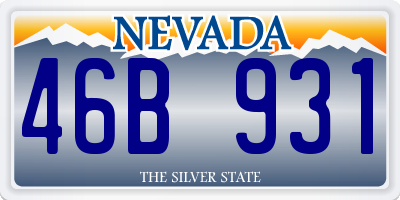 NV license plate 46B931