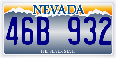 NV license plate 46B932