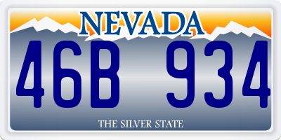 NV license plate 46B934