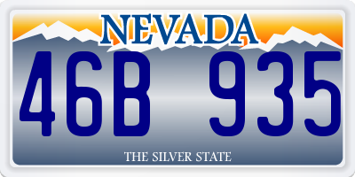 NV license plate 46B935