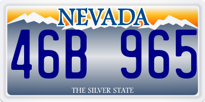 NV license plate 46B965