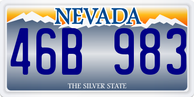 NV license plate 46B983