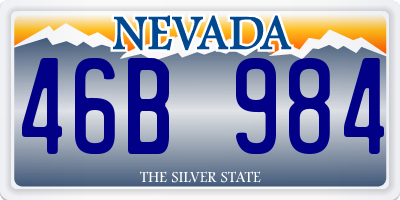 NV license plate 46B984