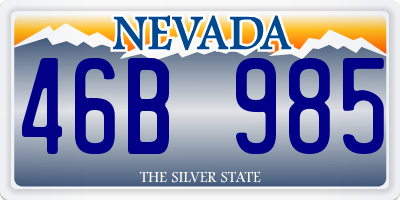 NV license plate 46B985