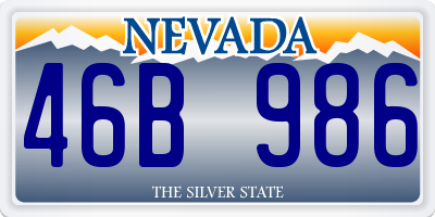 NV license plate 46B986
