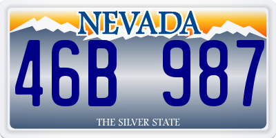 NV license plate 46B987