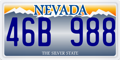 NV license plate 46B988