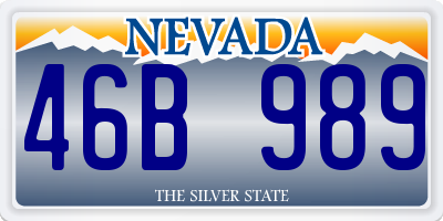 NV license plate 46B989