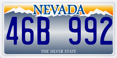 NV license plate 46B992
