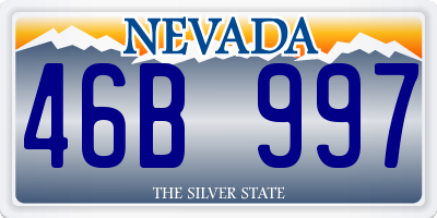 NV license plate 46B997