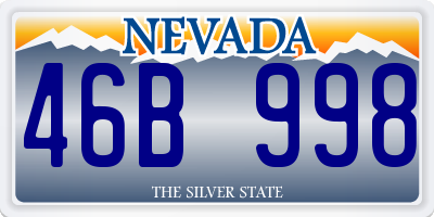 NV license plate 46B998
