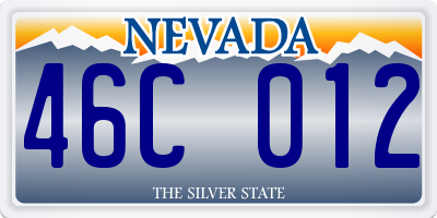 NV license plate 46C012