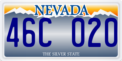 NV license plate 46C020