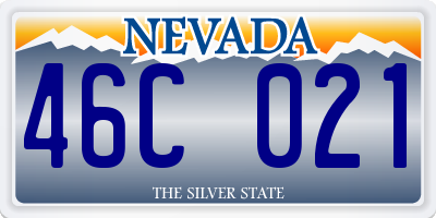 NV license plate 46C021
