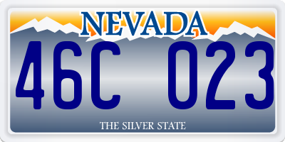 NV license plate 46C023