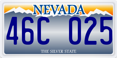 NV license plate 46C025