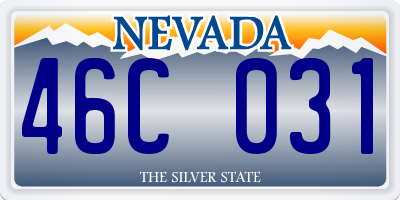 NV license plate 46C031