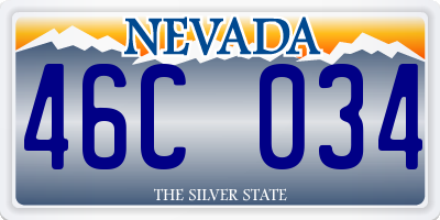 NV license plate 46C034
