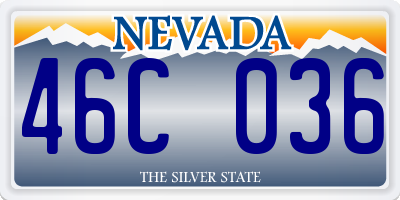 NV license plate 46C036