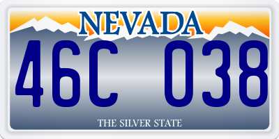 NV license plate 46C038