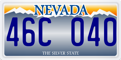 NV license plate 46C040