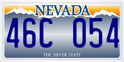 NV license plate 46C054