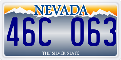 NV license plate 46C063