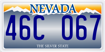 NV license plate 46C067