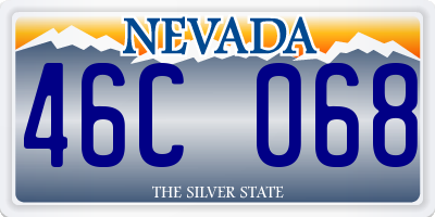 NV license plate 46C068