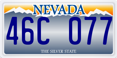 NV license plate 46C077