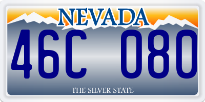 NV license plate 46C080