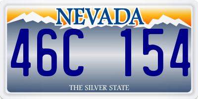 NV license plate 46C154