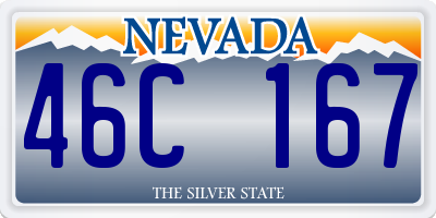 NV license plate 46C167