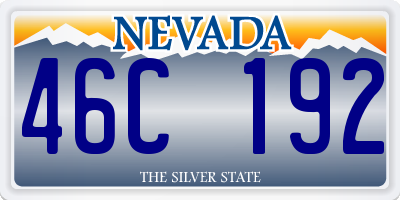 NV license plate 46C192