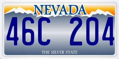 NV license plate 46C204
