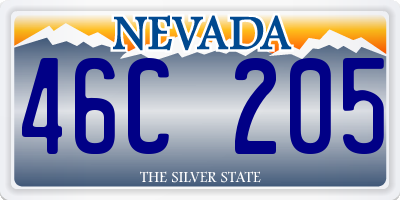 NV license plate 46C205