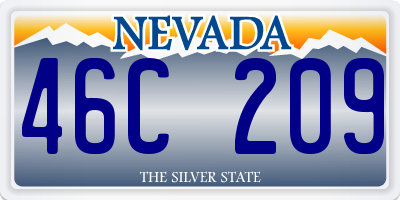 NV license plate 46C209