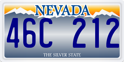 NV license plate 46C212