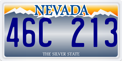 NV license plate 46C213