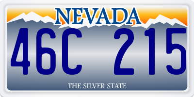 NV license plate 46C215