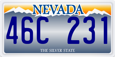 NV license plate 46C231