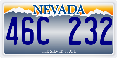 NV license plate 46C232