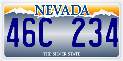 NV license plate 46C234