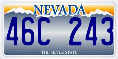 NV license plate 46C243