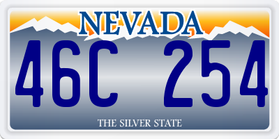 NV license plate 46C254