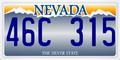 NV license plate 46C315