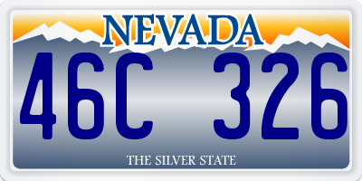 NV license plate 46C326