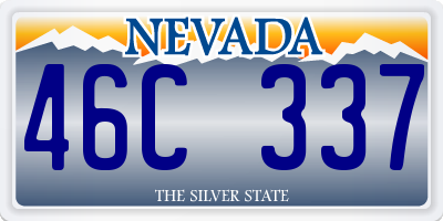 NV license plate 46C337
